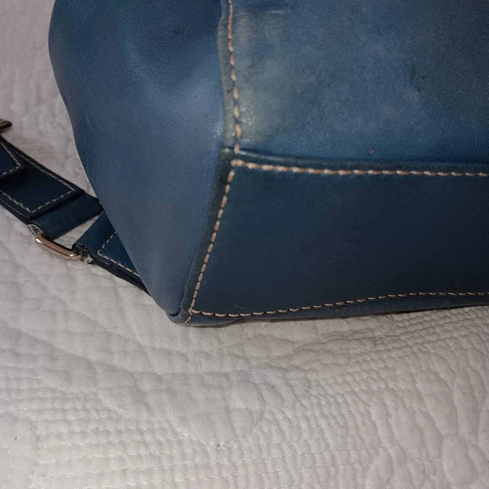 Coach Navy Leather Backpack - Picture 8 of 14